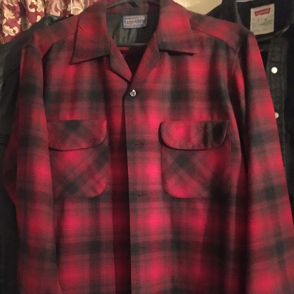 Pendleton board shirt flannel red black